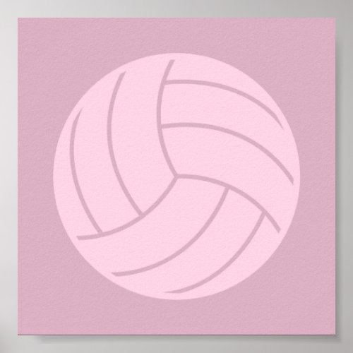 Volleyball Art Pink or CUSTOM COLOR Poster