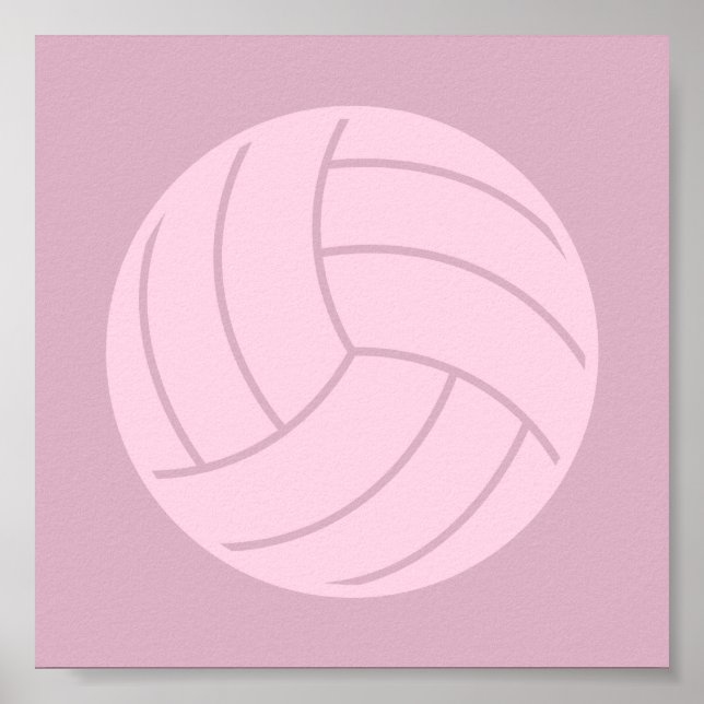 Volleyball Art Pink or CUSTOM COLOR Poster (Front)