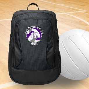 volleyball athlete name purple gray team colors port authority® backpack