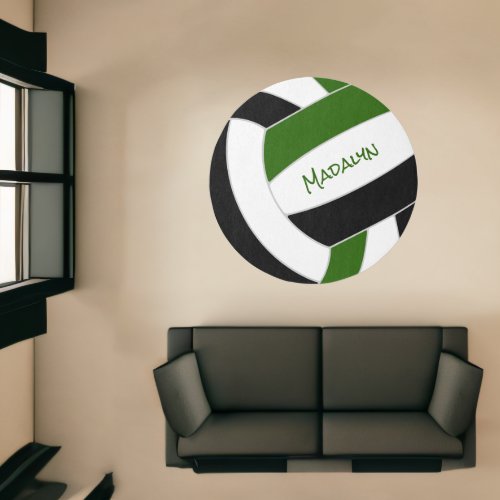 volleyball athlete room decor green black rug