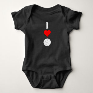 Volleyball Baby I Love/Heart Volleyball One-Piece Bodysuit