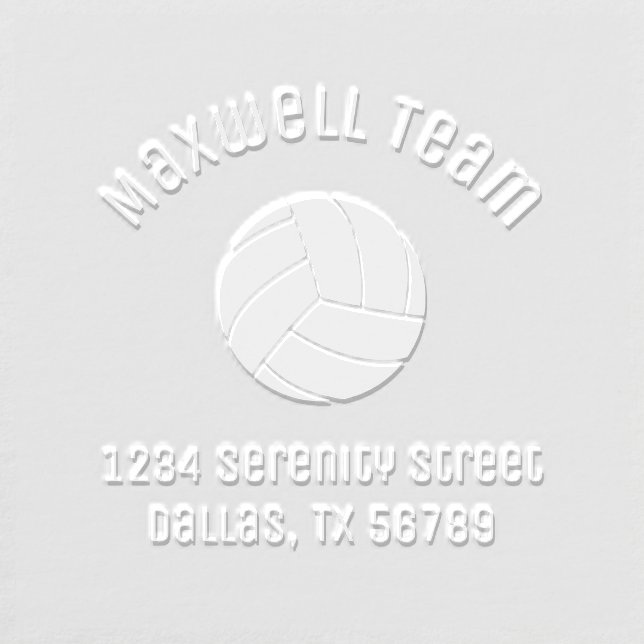 Volleyball Ball Arch Family Address Embosser (Design)