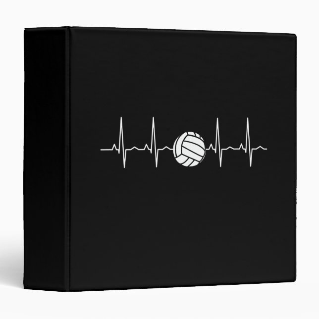Volleyball Ball Heartbeat 3 Ring Binder (Front/Spine)