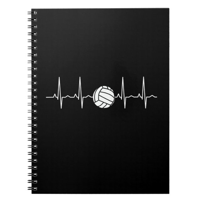 Volleyball Ball Heartbeat Notebook (Front)