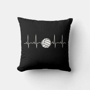 Volleyball Ball Heartbeat Throw Pillow