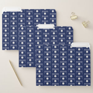 Volleyball Ball & Net Naby Blue Pattern File Folder