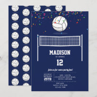Volleyball Ball & Net Navy Blue Birthday Party