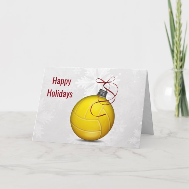 volleyball ball ornament Holiday Greetings (Front)
