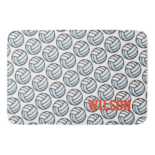 Volleyball Ball Pattern Sports Decor Teens Fun Bath Mat