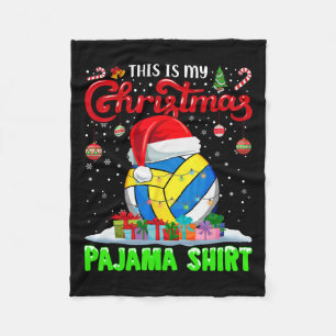 Volleyball Ball Santa Hat Christmas Lights Funny S Fleece Blanket