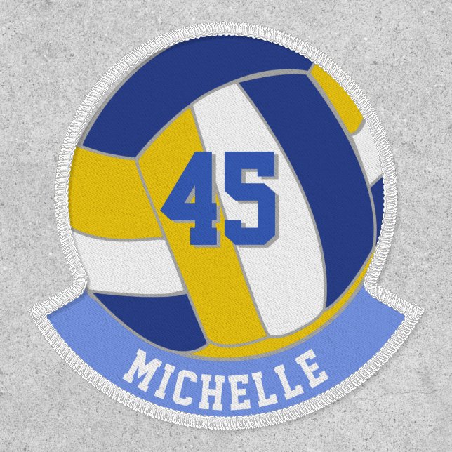 Volleyball Ball Sports Player Name Number Patch (Front)