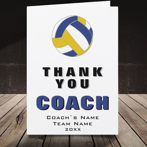 Volleyball Ball Thank you Coach Card