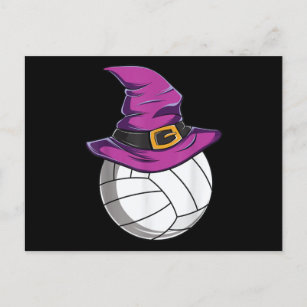 Volleyball Ball Witch Hat - Funny Halloween Costum Holiday Postcard