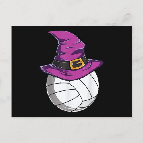 Volleyball Ball Witch Hat _ Funny Halloween Costum Holiday Postcard