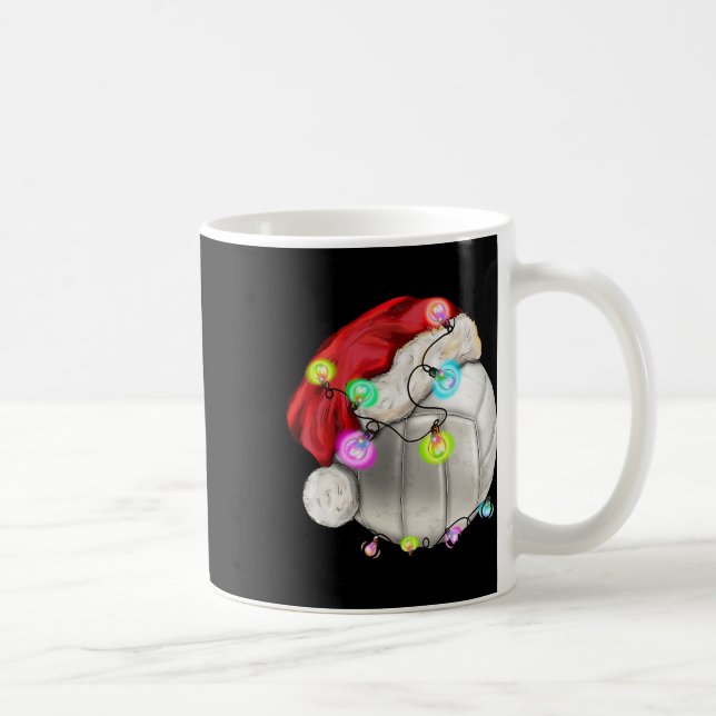 Volleyball Ball With Santa Hat Christmas Kid Boys  Coffee Mug (Right)
