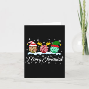 Volleyball Balls Christmas Buffalo Plaid Santa Hat Card
