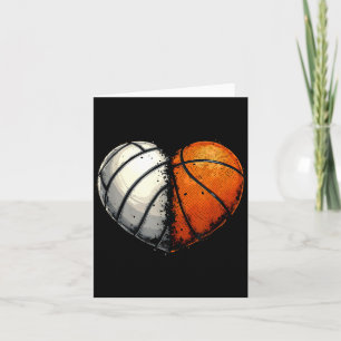 Volleyball Basketball Ball Heart Srts Lover Valent Card