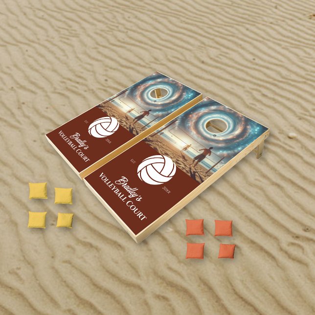 Volleyball Beach Court Custom Cornhole Set (Creator Uploaded)