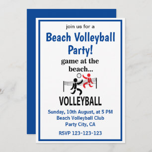 Volleyball Beach Volleyball Invitation
