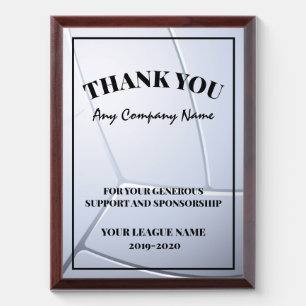 Volleyball Beach Volleyball Team/League Sponsor Award Plaque