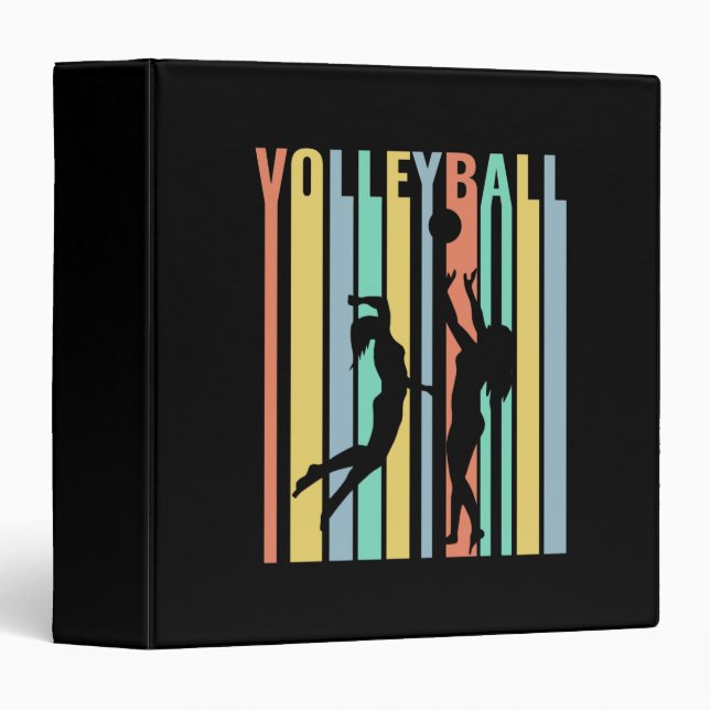 Volleyball  Beachvolleyball Retro 3 Ring Binder (Front/Spine)