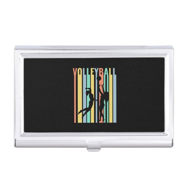 Volleyball  Beachvolleyball Retro Business Card Case (Front)