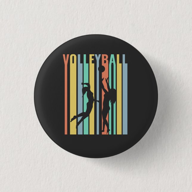 Volleyball  Beachvolleyball Retro Button (Front)
