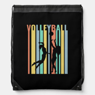 Volleyball Beachvolleyball Retro Drawstring Bag