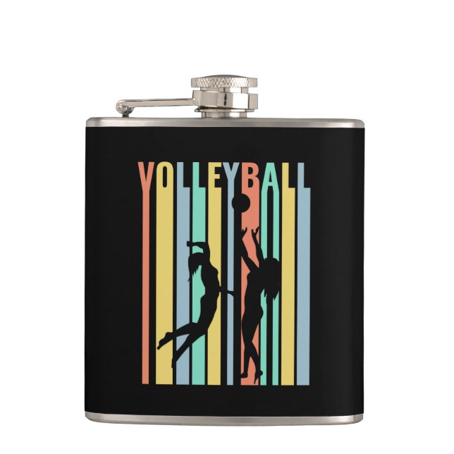 Volleyball  Beachvolleyball Retro Flask (Front)
