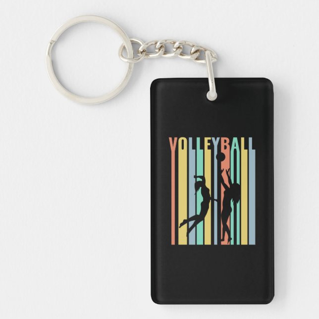 Volleyball  Beachvolleyball Retro Keychain (Front)