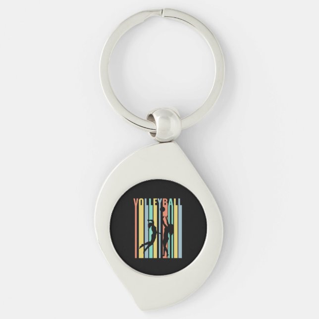 Volleyball  Beachvolleyball Retro Keychain (Front)