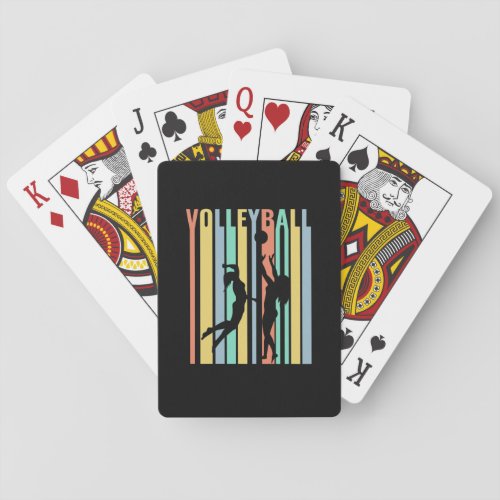 Volleyball  Beachvolleyball Retro Poker Cards