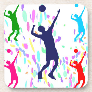 VOLLEYBALL BEVERAGE COASTER