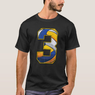 Volleyball Birthday Boy Girl Three Year Old Thir T-Shirt