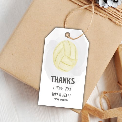Volleyball Birthday Gift Tags