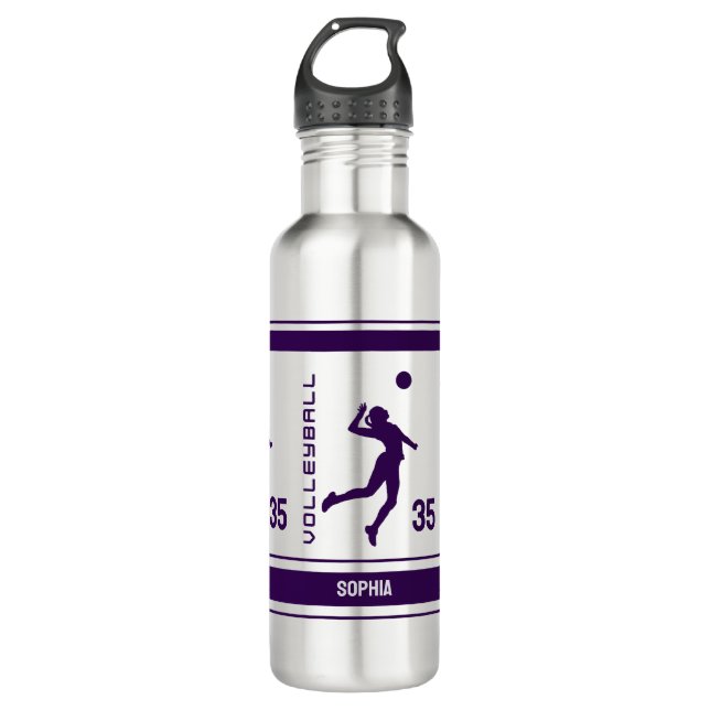 Volleyball Birthday Gift, Volleyball Girl Player  Stainless Steel Water Bottle (Front)