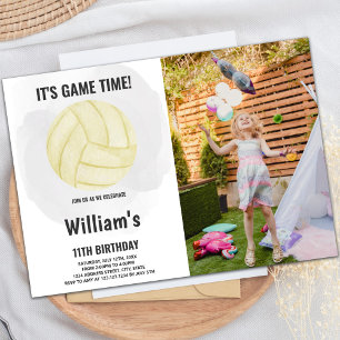 Volleyball Birthday Invitation with Photo
