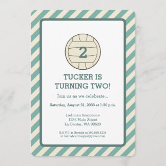 Volleyball Birthday Party Invitation