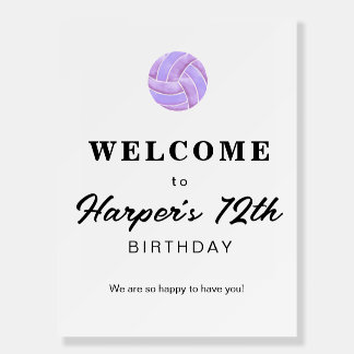 Volleyball Birthday Welcome Sign 