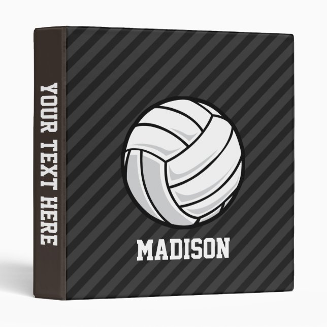 Volleyball; Black & Dark Gray Stripes Binder (Front/Spine)