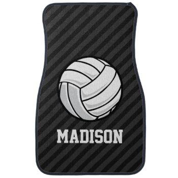 Volleyball; Black & Dark Gray Stripes Car Mat by Birthday_Party_House at Zazzle