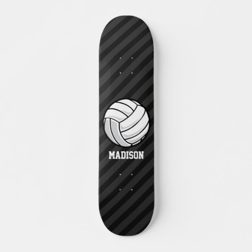 Volleyball Black  Dark Gray Stripes Skateboard