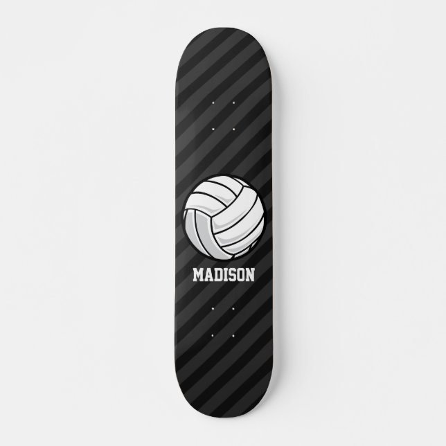 Volleyball; Black & Dark Gray Stripes Skateboard (Front)