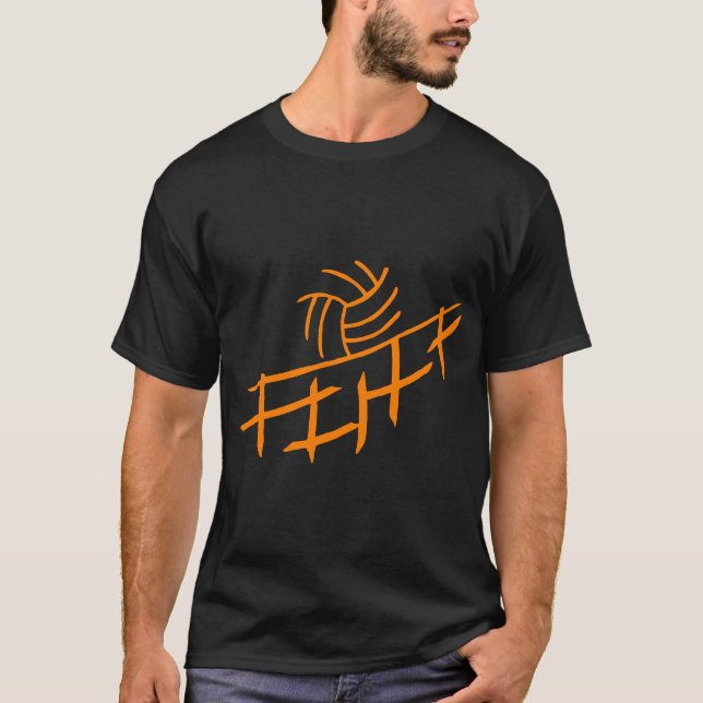 Volleyball Black  T-Shirt (Front)