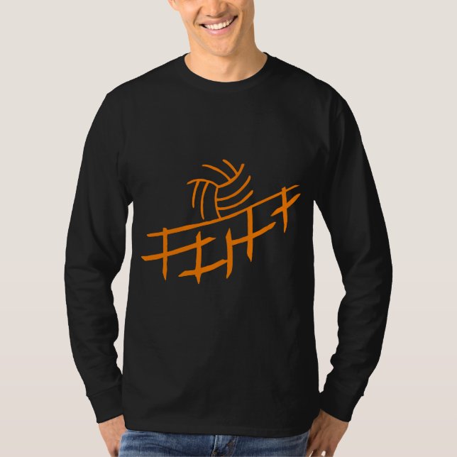 Volleyball Black  T-Shirt (Front)