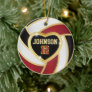 Volleyball 🏐❤ Black, White and Maroon Red Ceramic Ornament