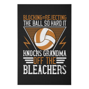 Volleyball - Block The Ball So Hard Faux Canvas Print