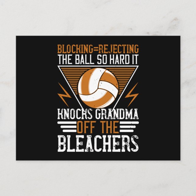 Volleyball - Block The Ball So Hard Postcard (Front)