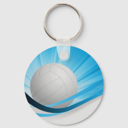 Volleyball blue Customize Personalize Keychain