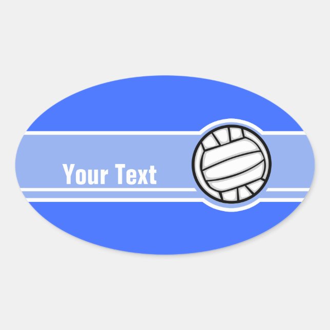 Volleyball; Blue Oval Sticker (Front)